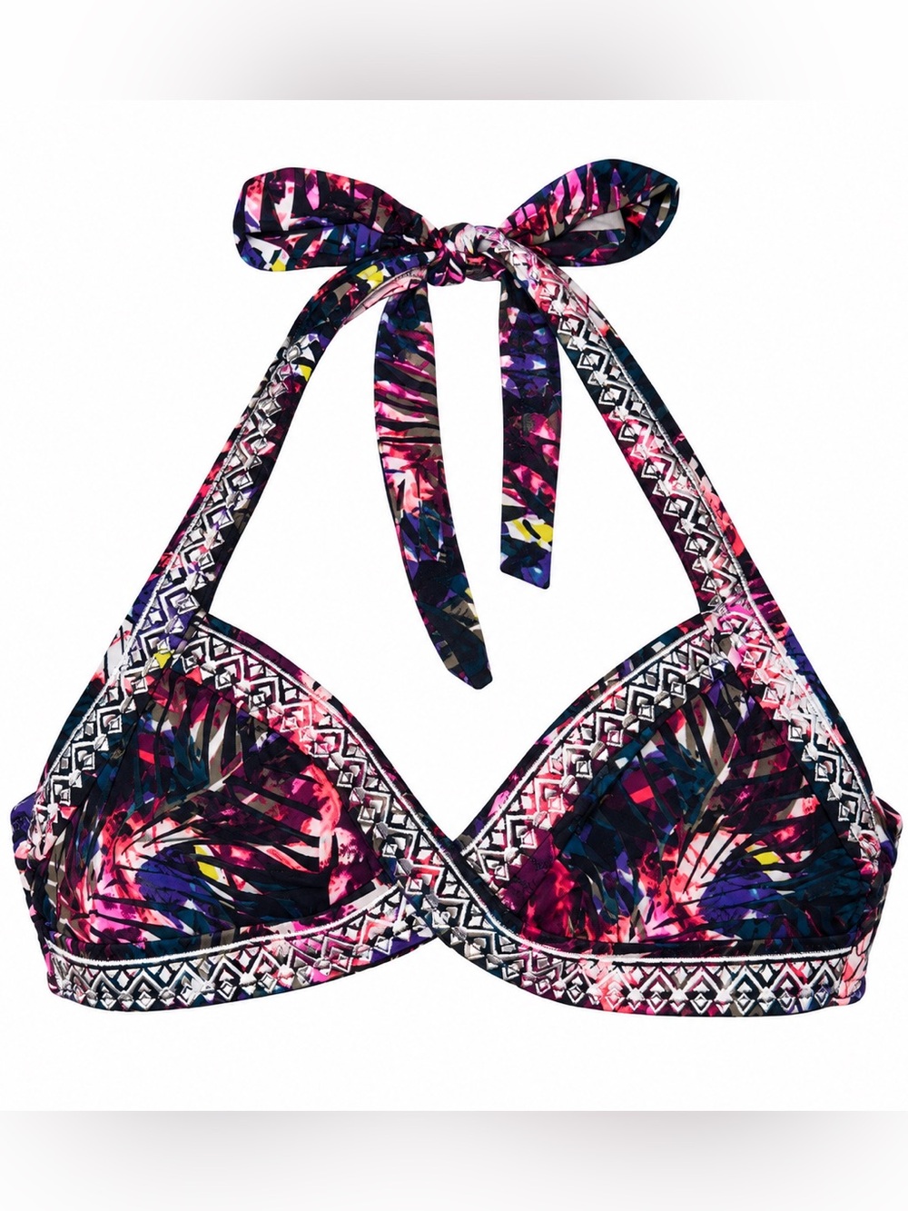PINK Victoria's Secret Embroidered Halter Bikini Top S Multicolor